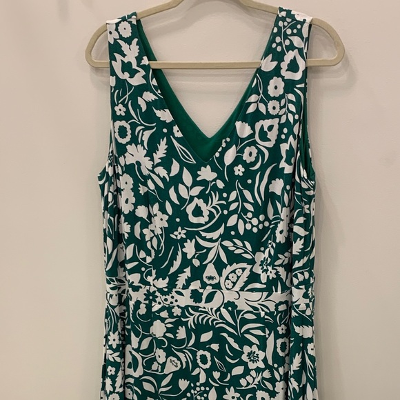 Lovely Boden spring/summer sleeveless midi dress in green and white. - Picture 5 of 5